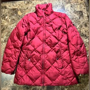 Red Burberry Frankby Quilted Jacket - Woman's Size Small